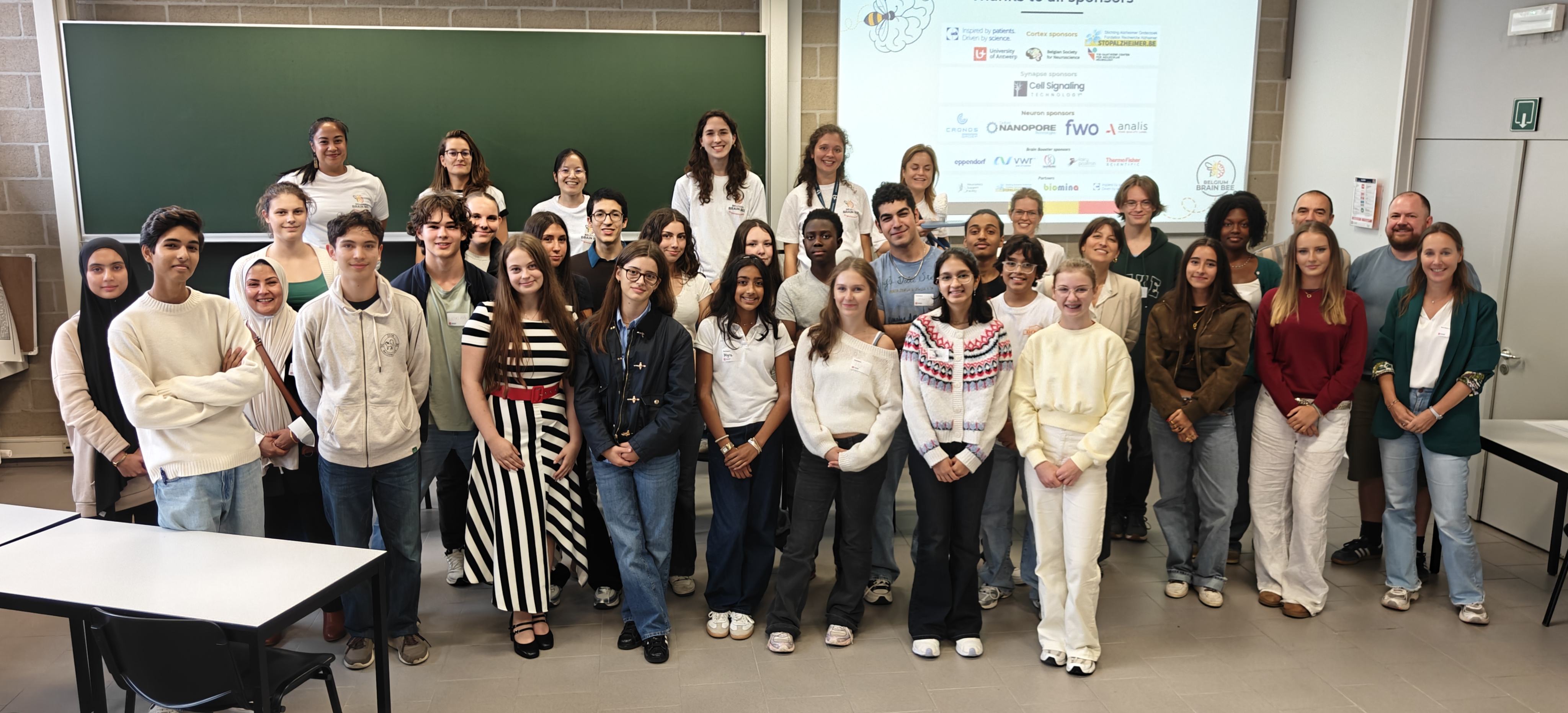 group picture during the Belgian Brain Bee 2026